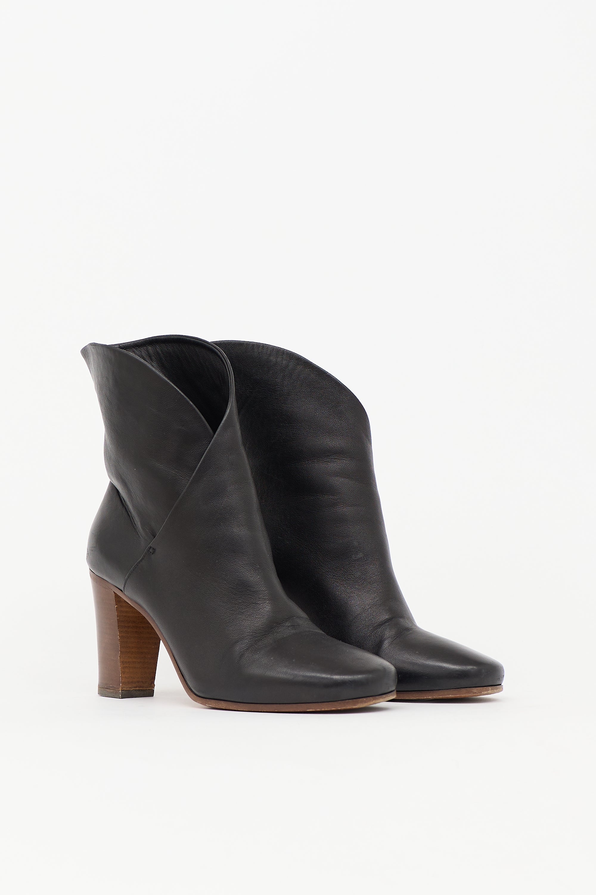 Celine Leather Wrap Ankle Boot