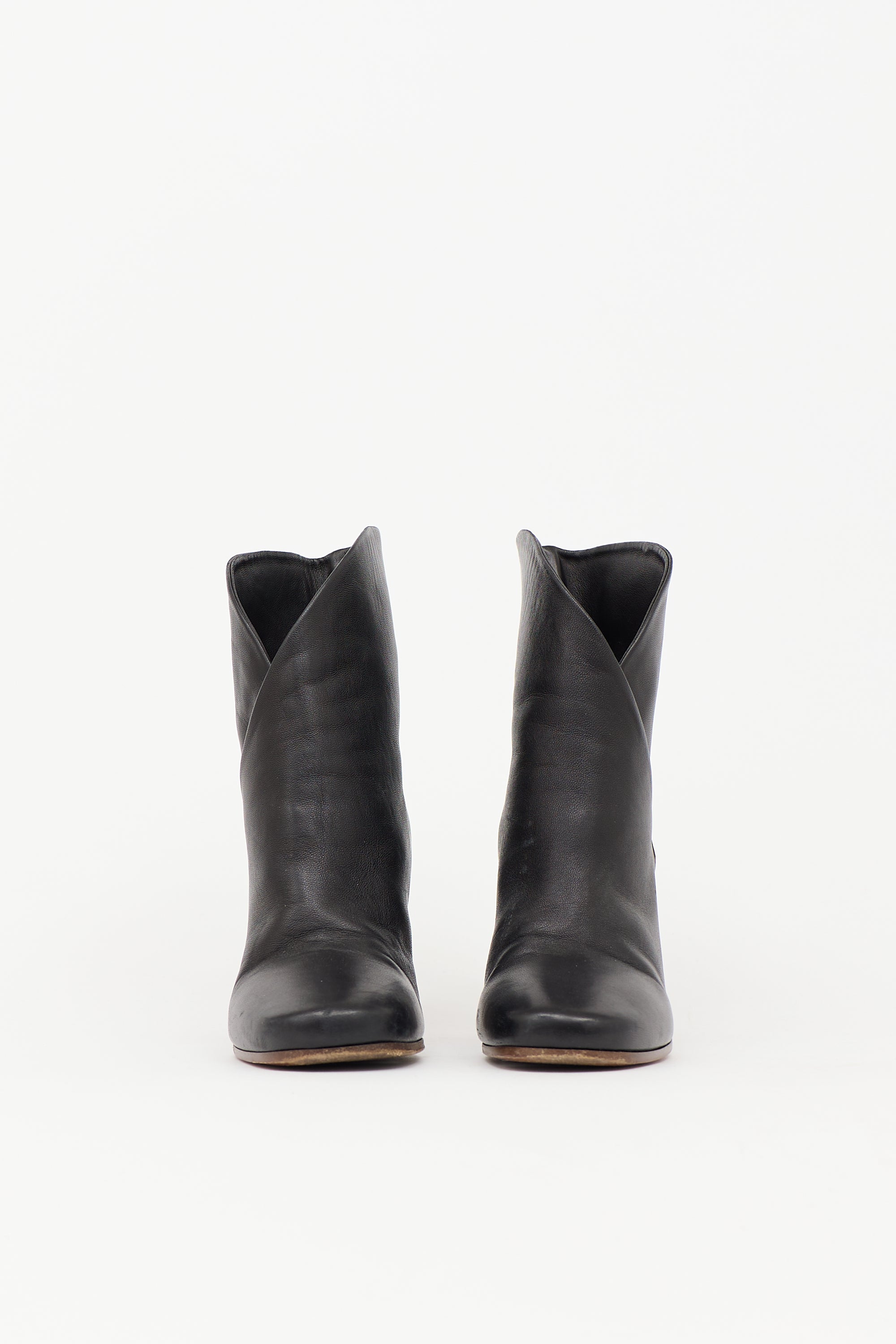 Celine Leather Wrap Ankle Boot