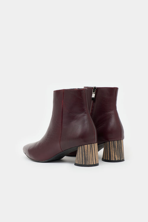 Celine Leather Block Heel Ankle Boot