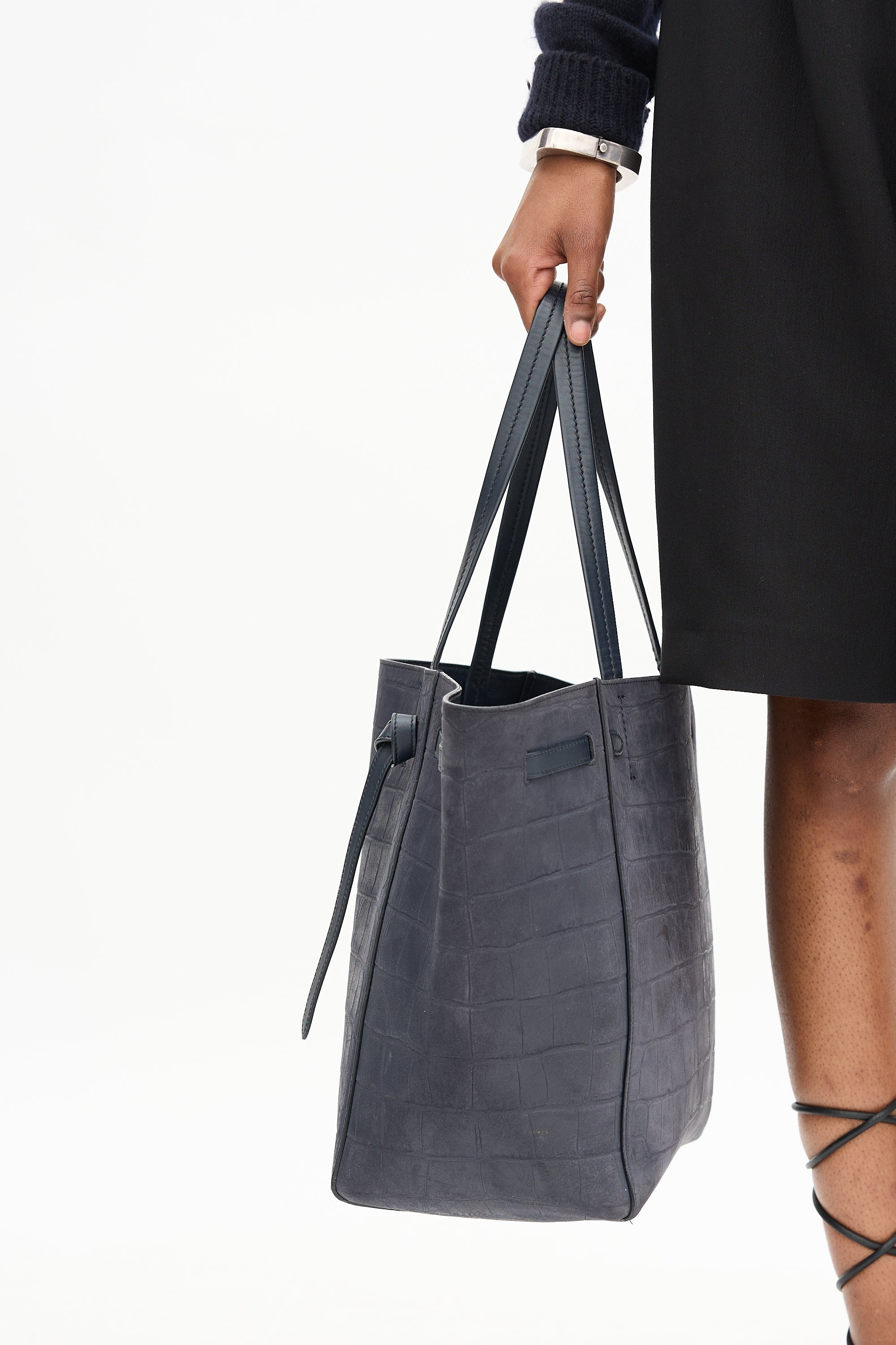 Celine Leather Embossed Cabas Bag