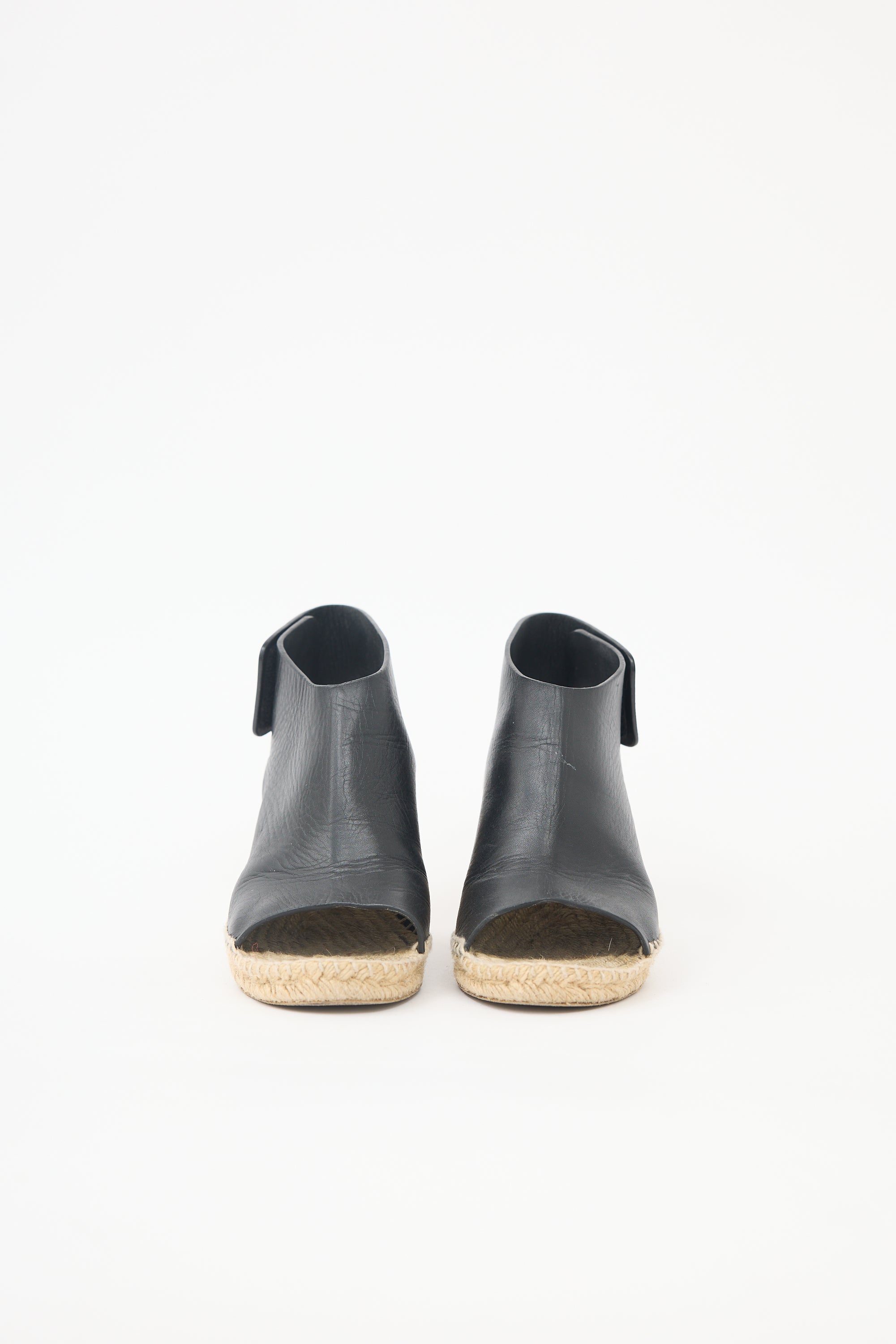Celine Leather Espadrille Wedge Sandal