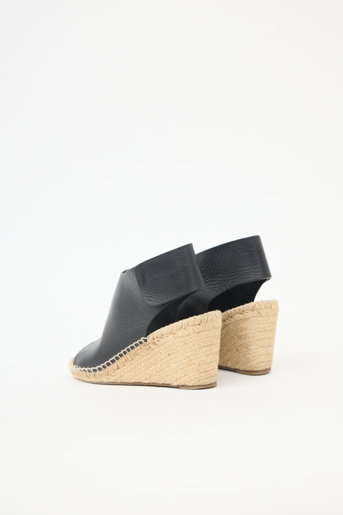 Celine Leather Espadrille Wedge Sandal