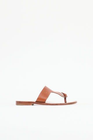 Celine Leather Knotted T-Strap Sandal