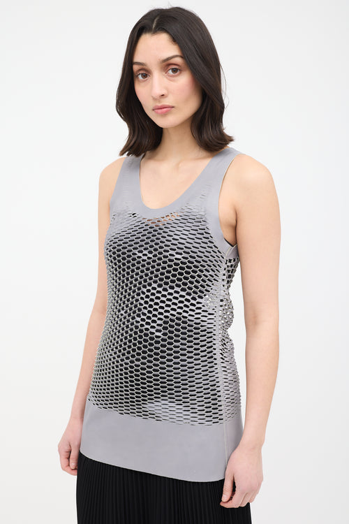 Celine Leather Laser Cut Tank Top