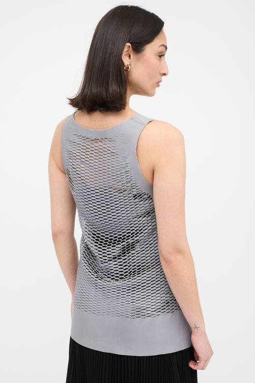 Celine Leather Laser Cut Tank Top