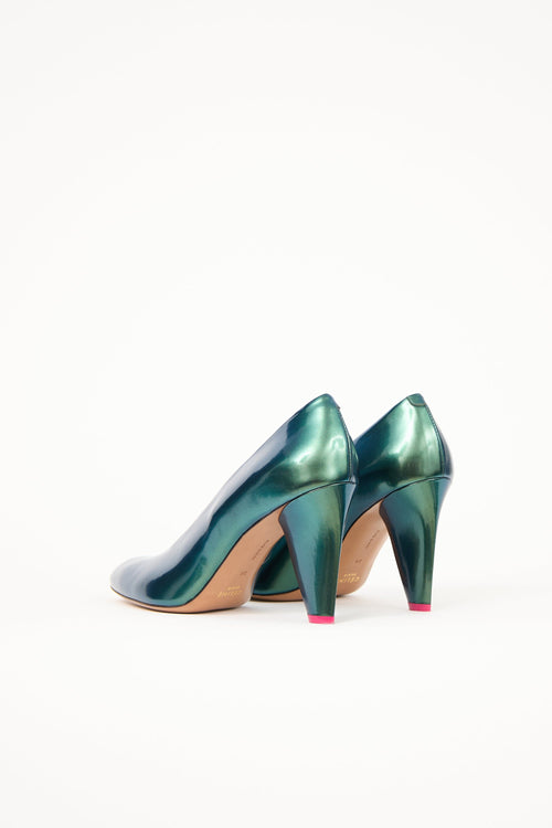 Leather Iridescent Pump