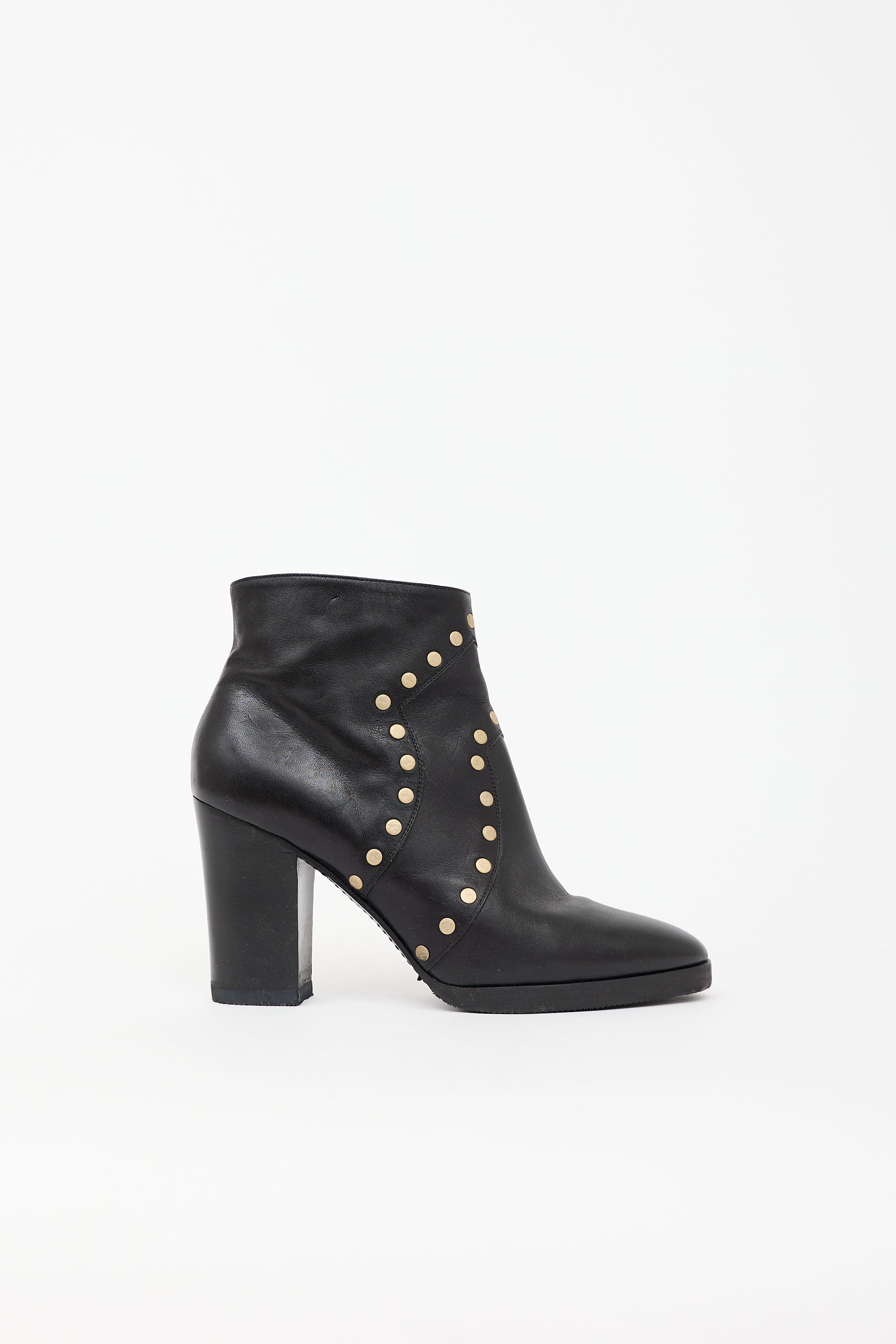 Celine Leather Studded Ankle Boot