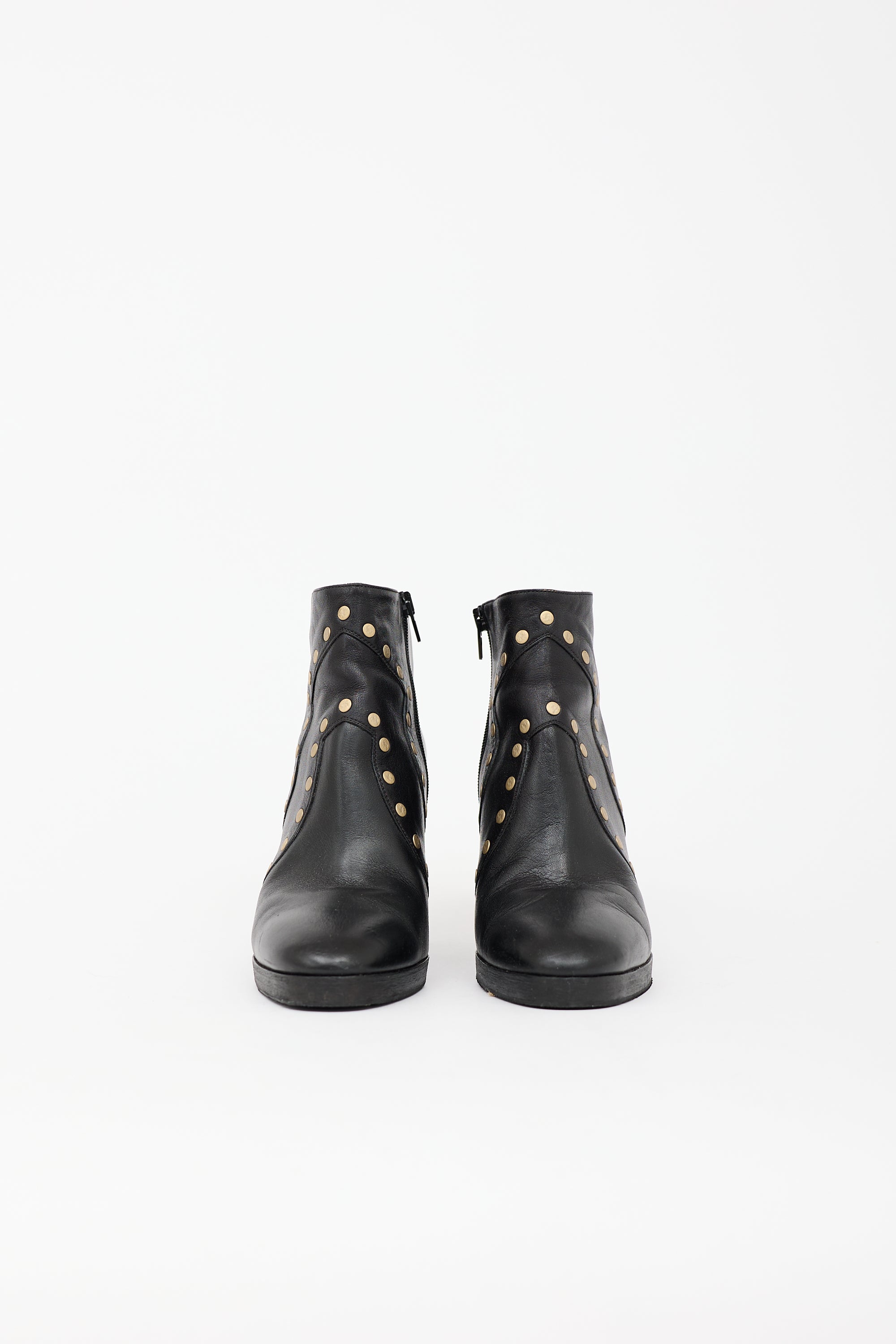 Celine Leather Studded Ankle Boot