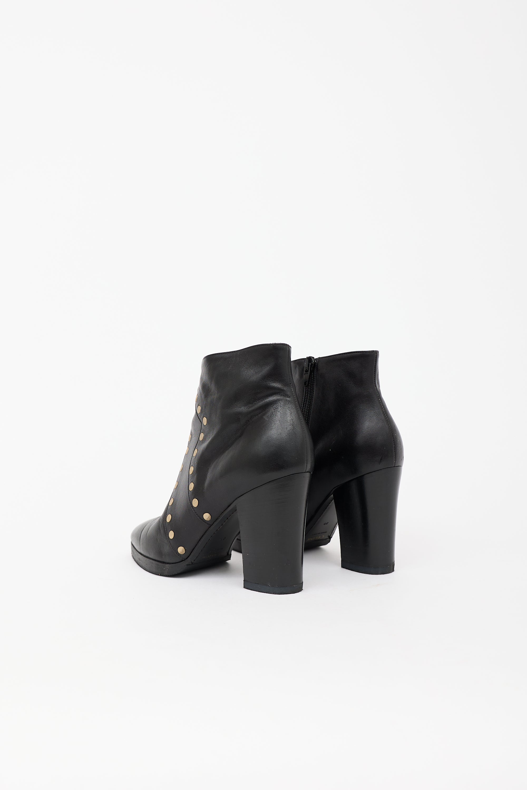 Celine Leather Studded Ankle Boot