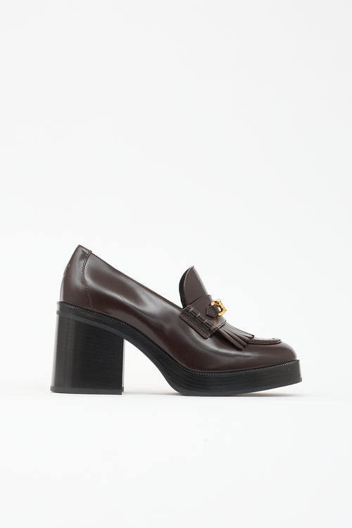 Celine Leather Tess Loafer Heel