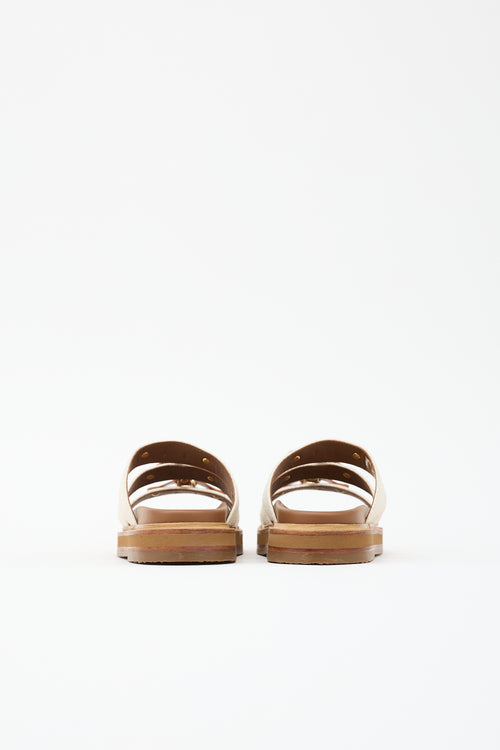Celine Leather Tippi Triomphe Slide