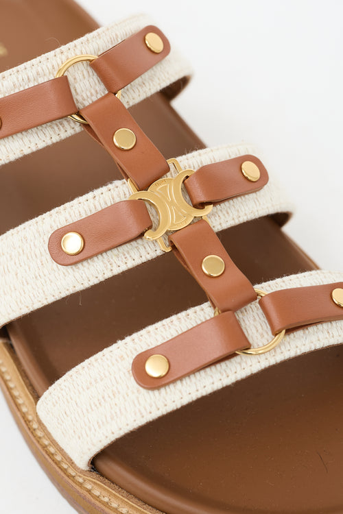 Celine Leather Tippi Triomphe Slide