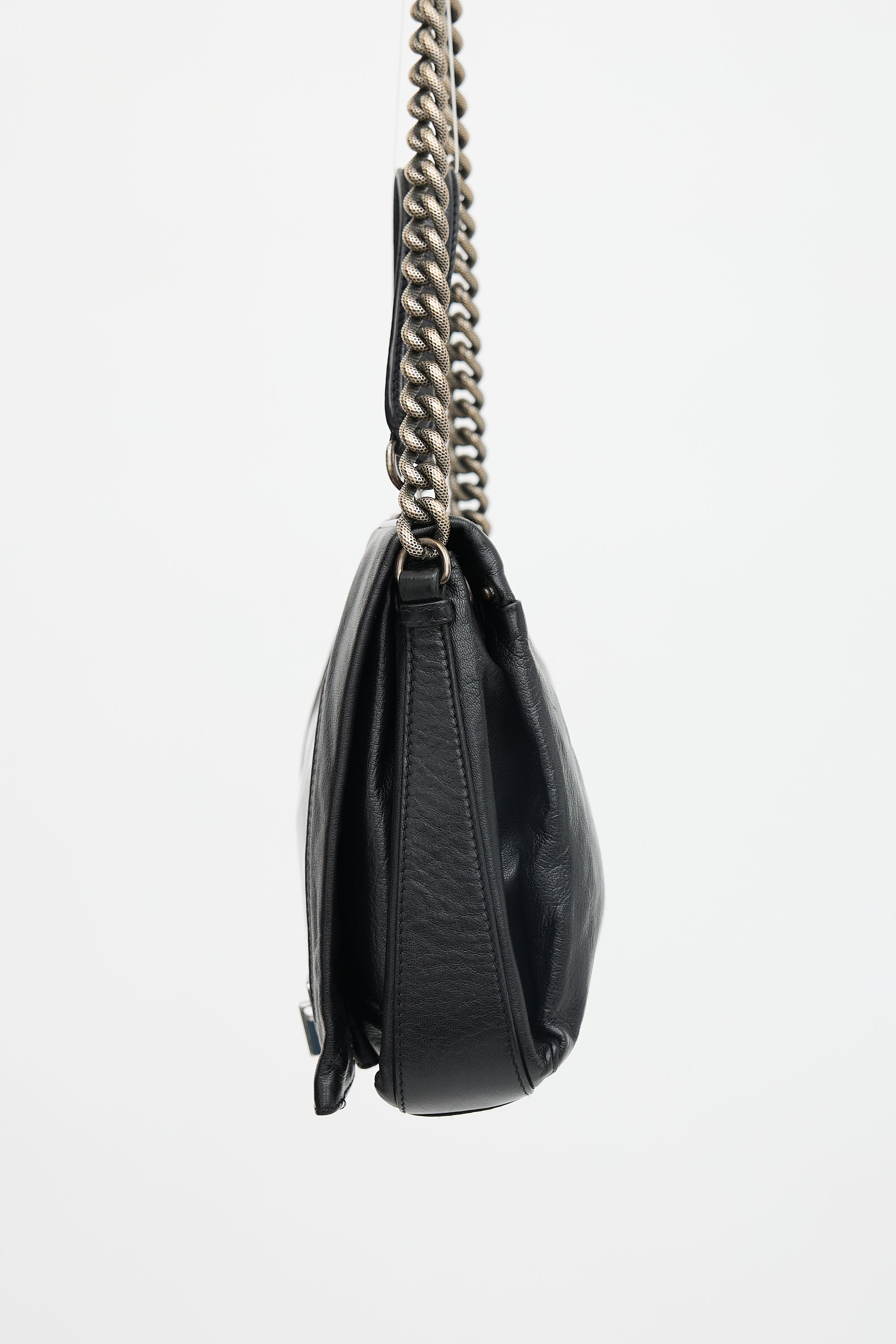 Celine Leather Turnlock Chain Bag