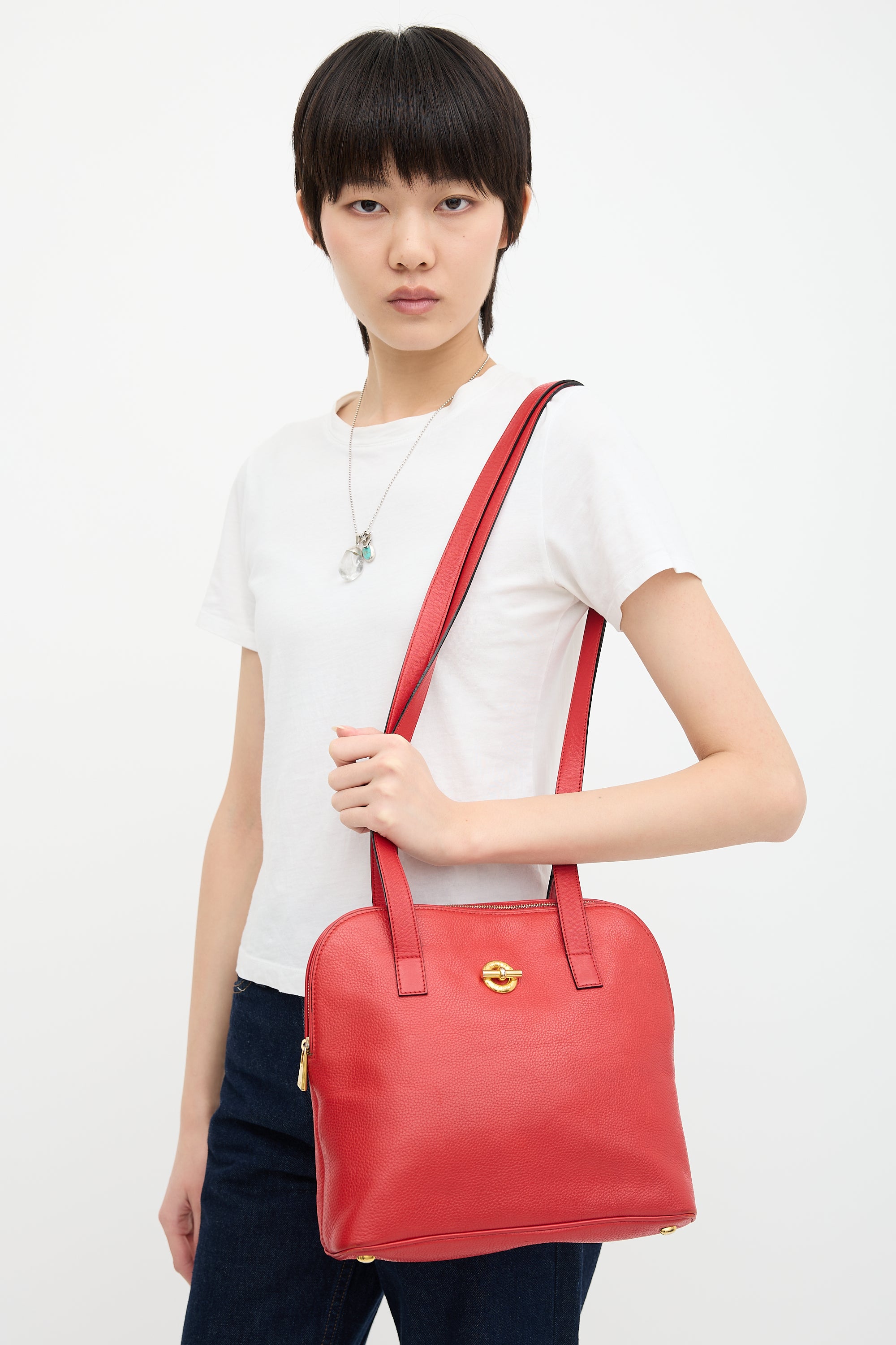 Celine Leather Shoulder Embellished Bag