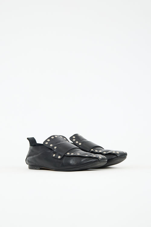 Celine Leather Studded Loafer