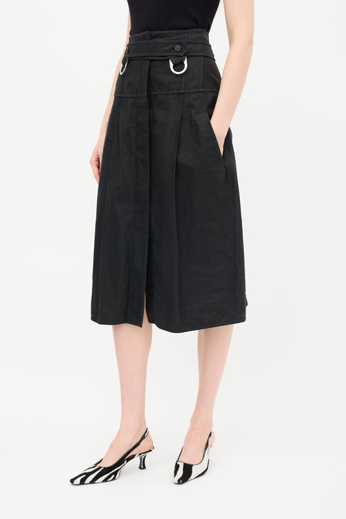 Celine Linen Canvas Belted Skirt