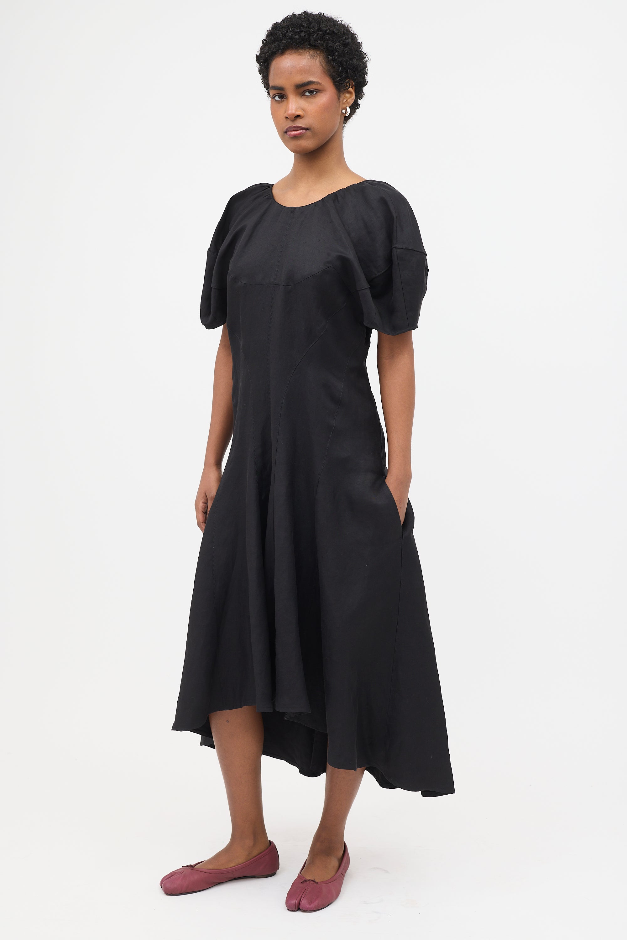 Celine Linen Scoop Back Dress