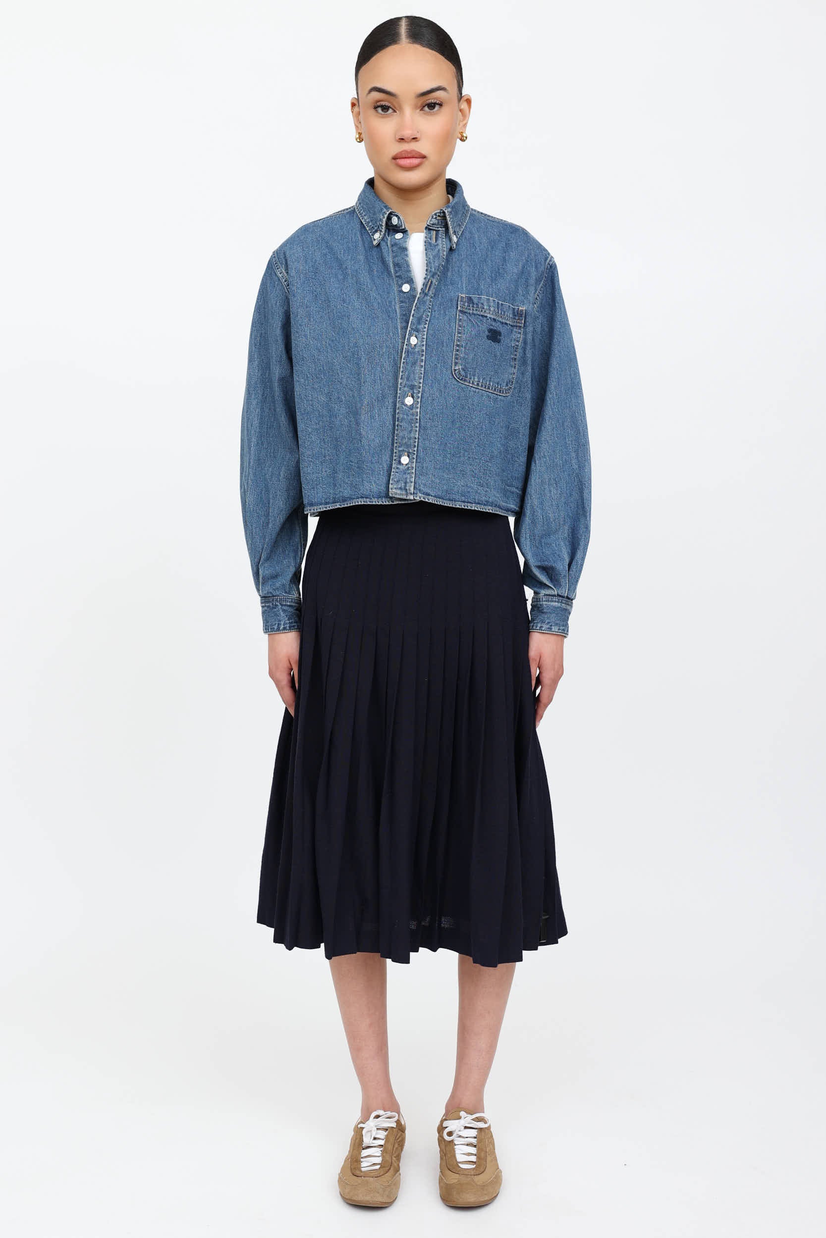 Celine Cropped Denim Shirt