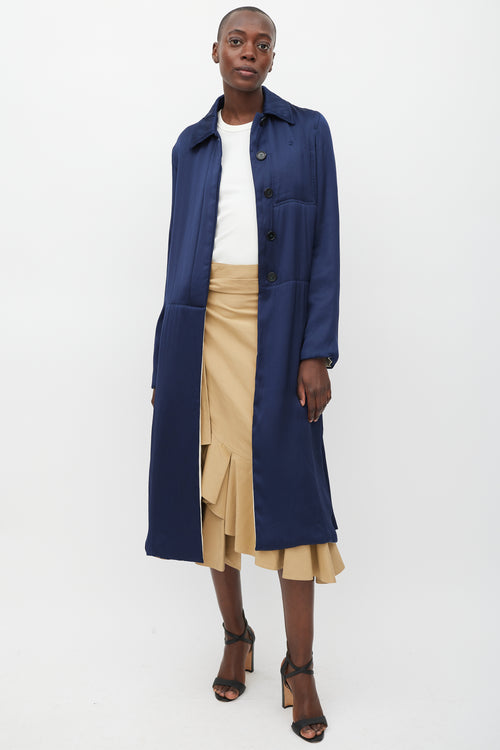 Celine Navy & Multicolour Modular Reversible Coat