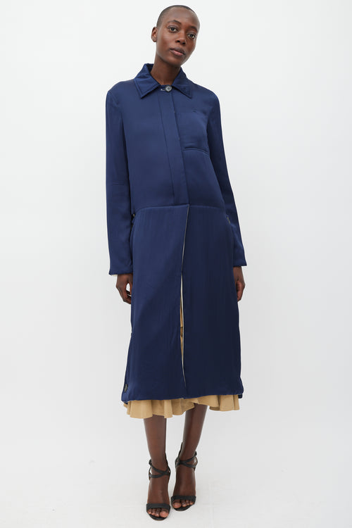 Celine Navy & Multicolour Modular Reversible Coat