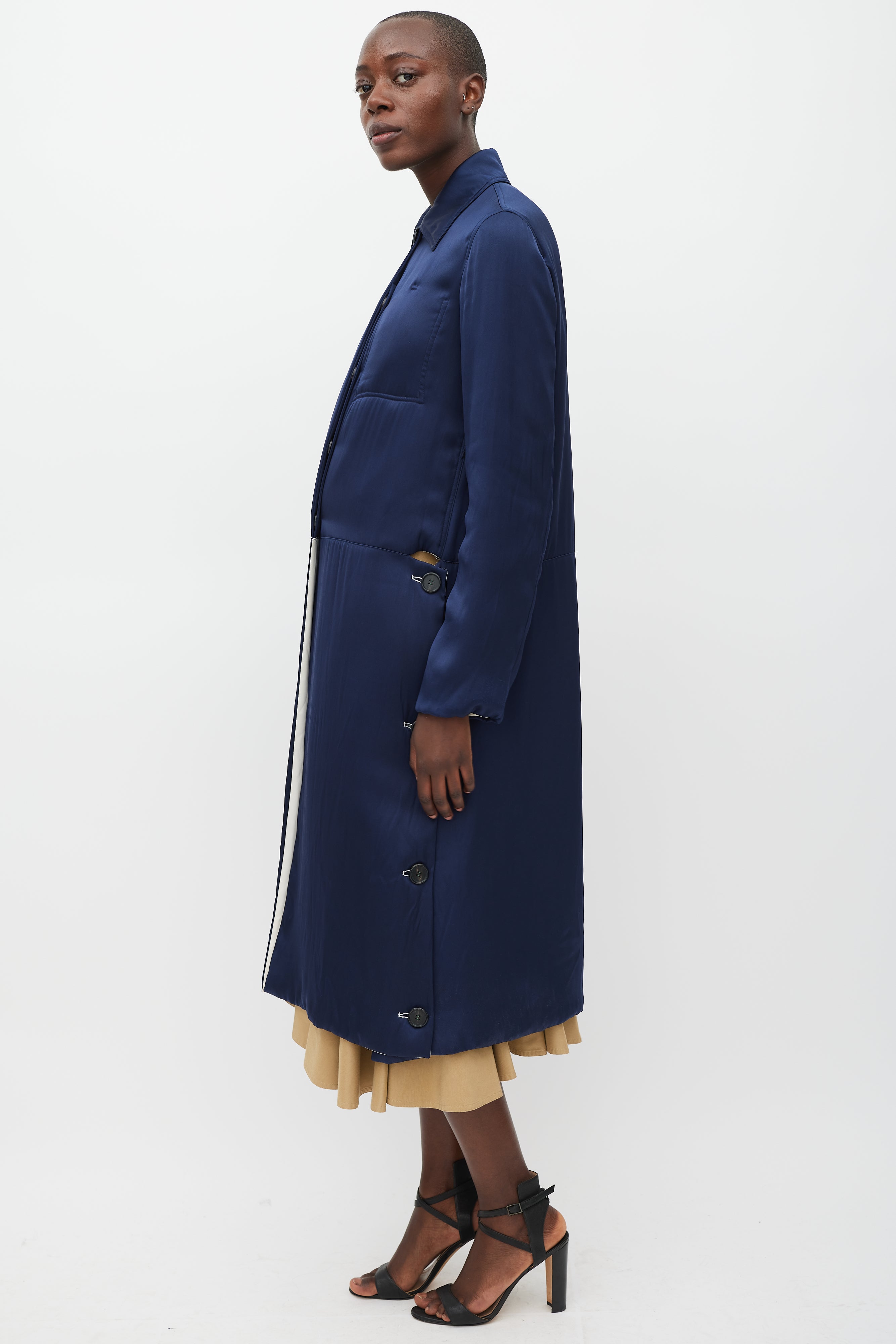 Celine Navy & Multicolour Modular Reversible Coat
