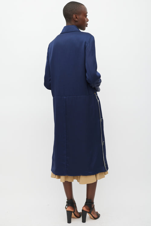 Celine Navy & Multicolour Modular Reversible Coat