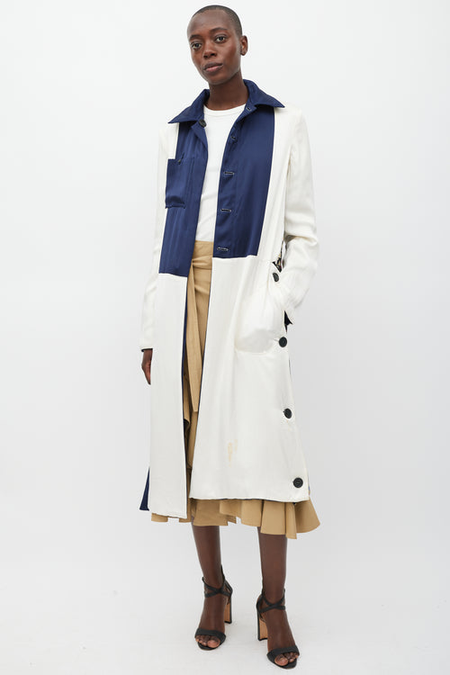 Celine Navy & Multicolour Modular Reversible Coat