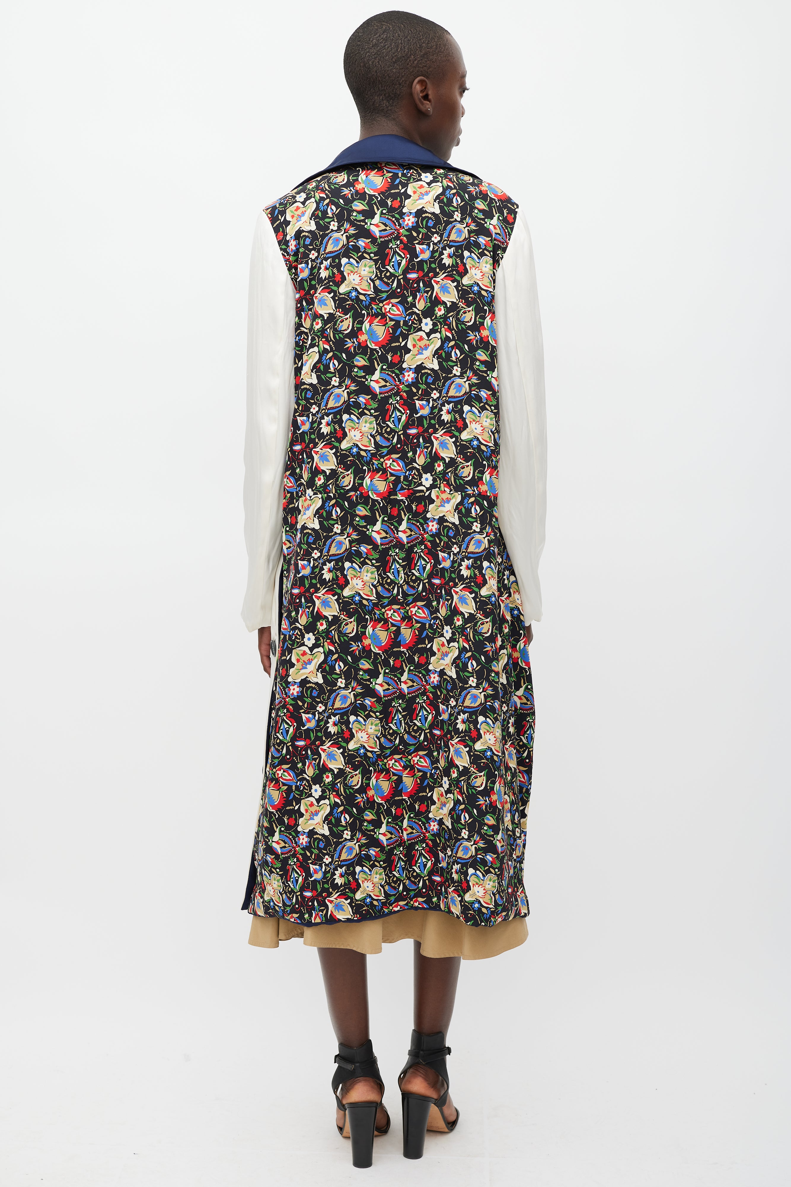 Celine Navy & Multicolour Modular Reversible Coat