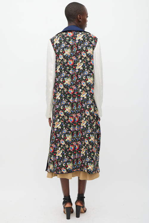 Celine Navy & Multicolour Modular Reversible Coat
