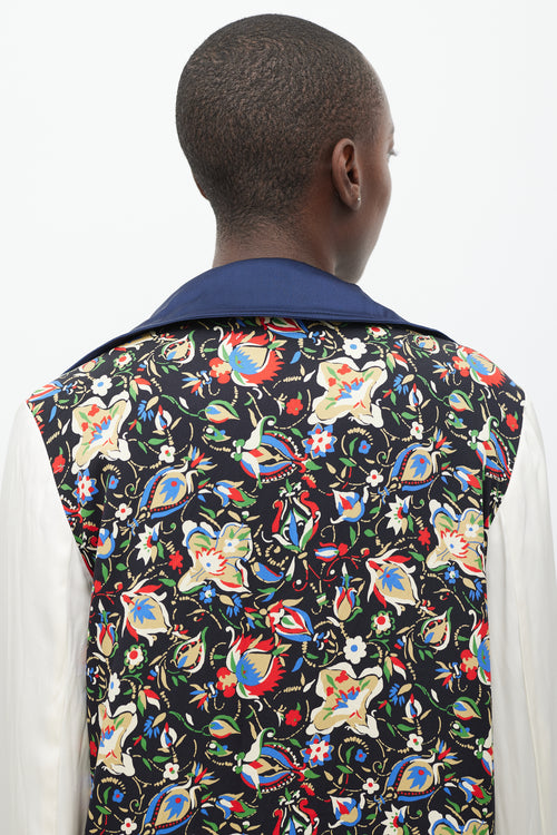 Celine Navy & Multicolour Modular Reversible Coat