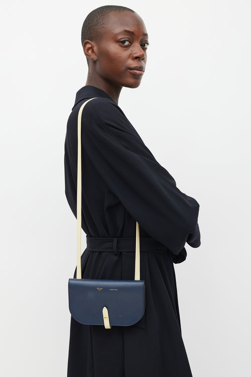 Celine Navy & Cream Leather Strap Clutch Bag