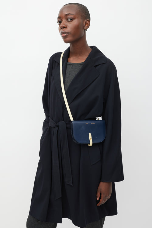 Celine Navy & Cream Leather Strap Clutch Bag