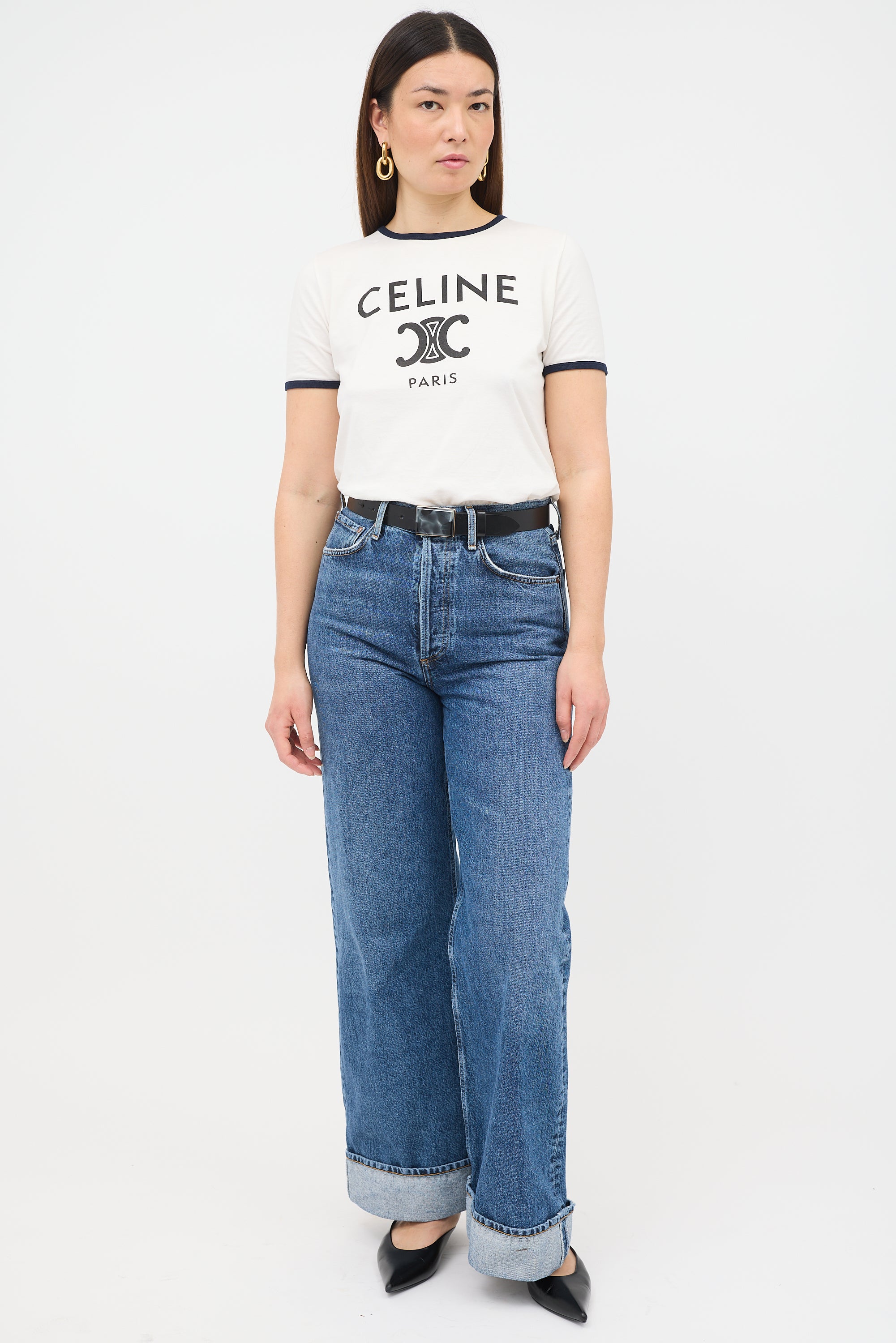 Celine Paris Triomphe Logo T-Shirt