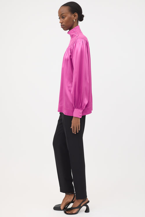 Celine Pre-Fall 2016 Silk Gathered Blouse