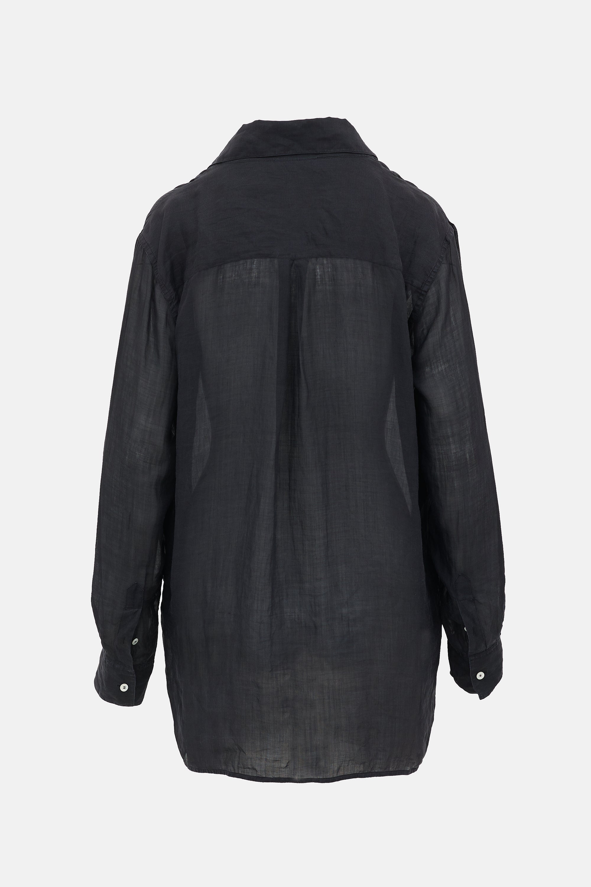 Celine Ramie Sheer Hi Low Shirt
