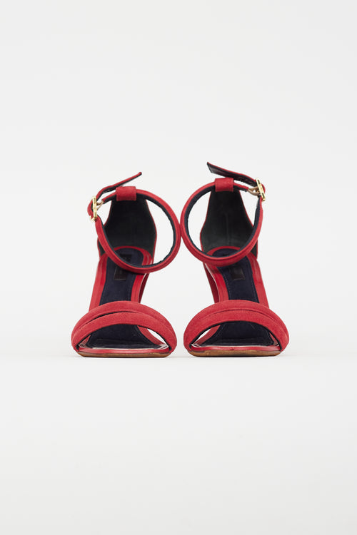 Celine Red Suede & Leather Heel