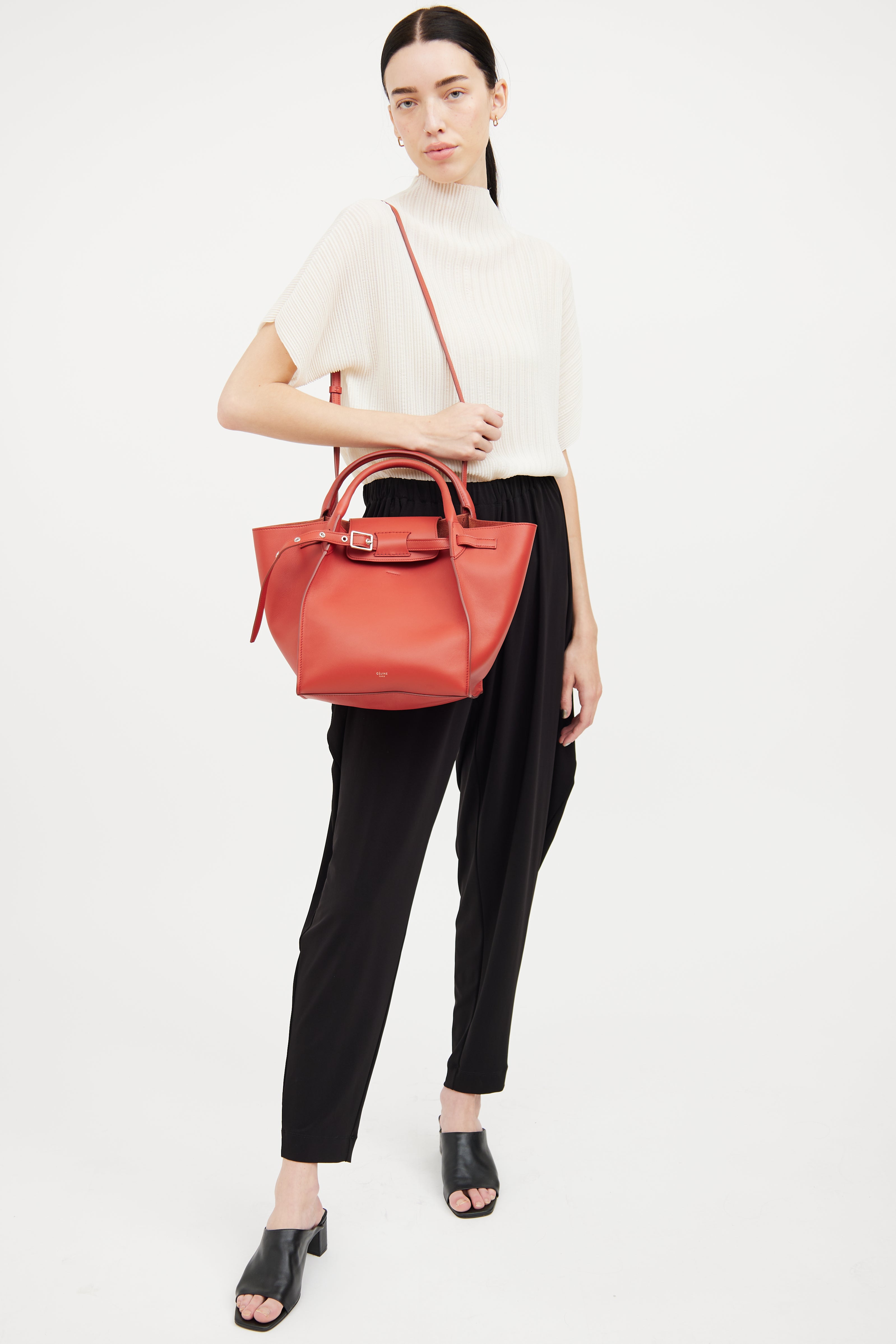 Celine Red Leather Small Big Bag