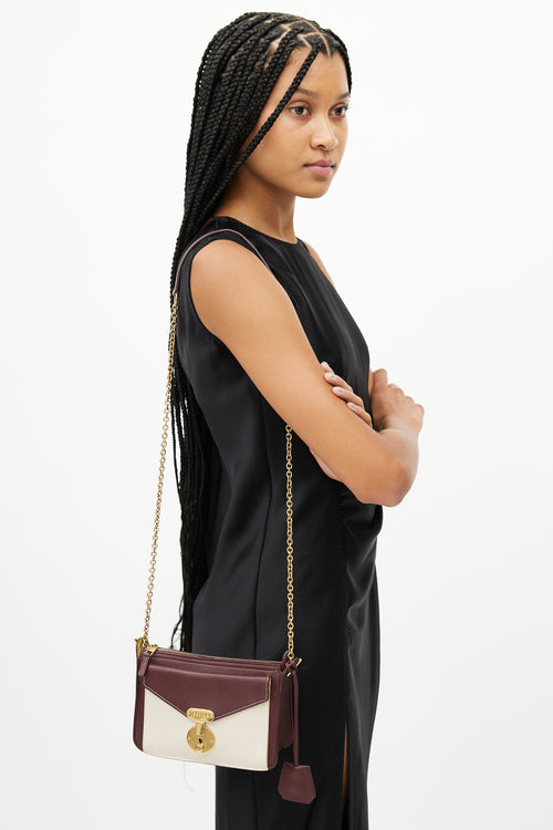 Celine Red & White Leather Bag