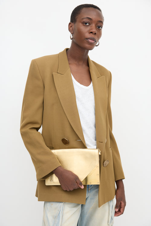 Celine SS 2004 Metallic Leather Shoulder Bag