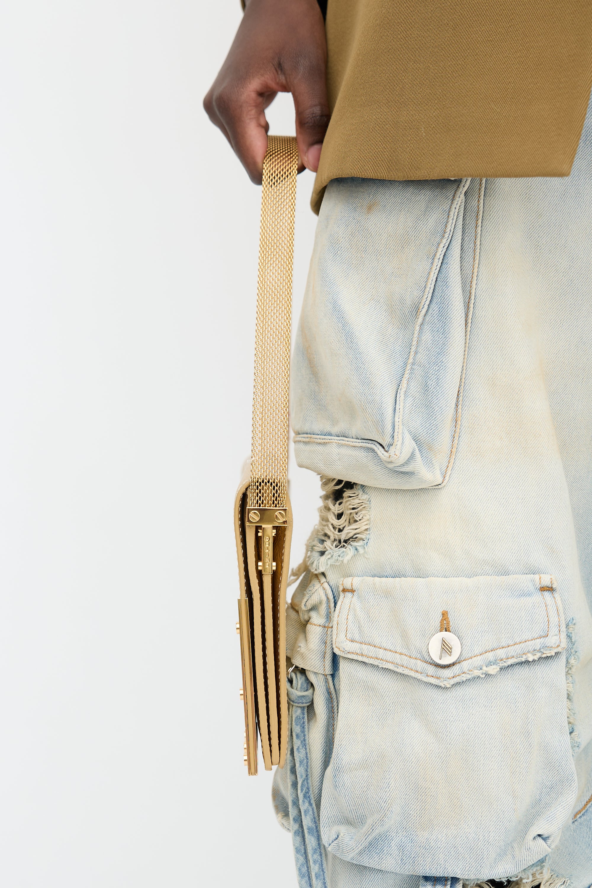 Celine SS 2004 Metallic Leather Shoulder Bag