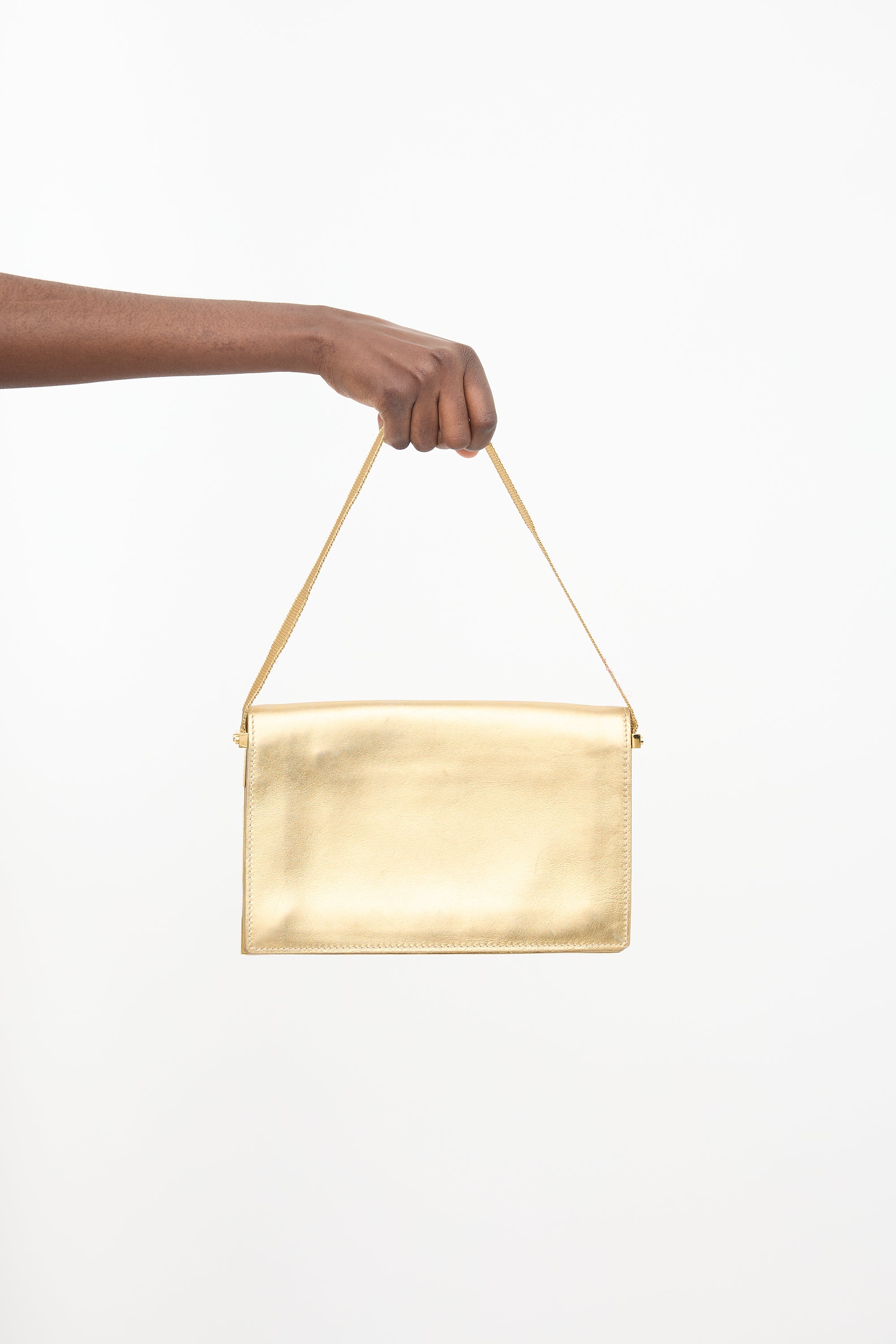 Celine SS 2004 Metallic Leather Shoulder Bag