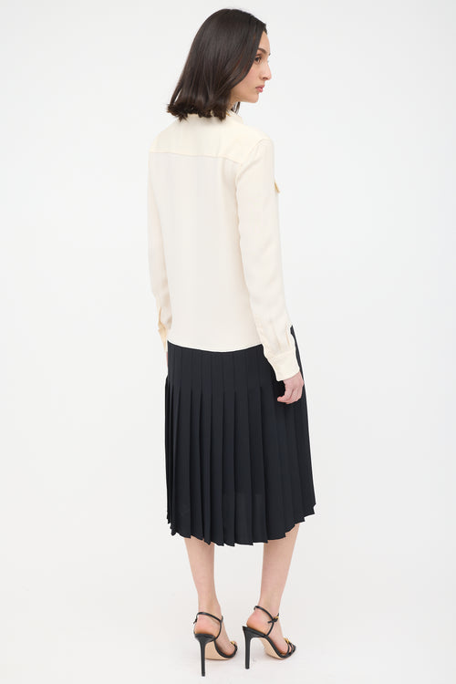 Celine Silk Pleated Drop Waist Dress