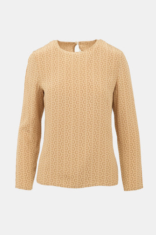 Celine Vintage Silk Triomphe Top