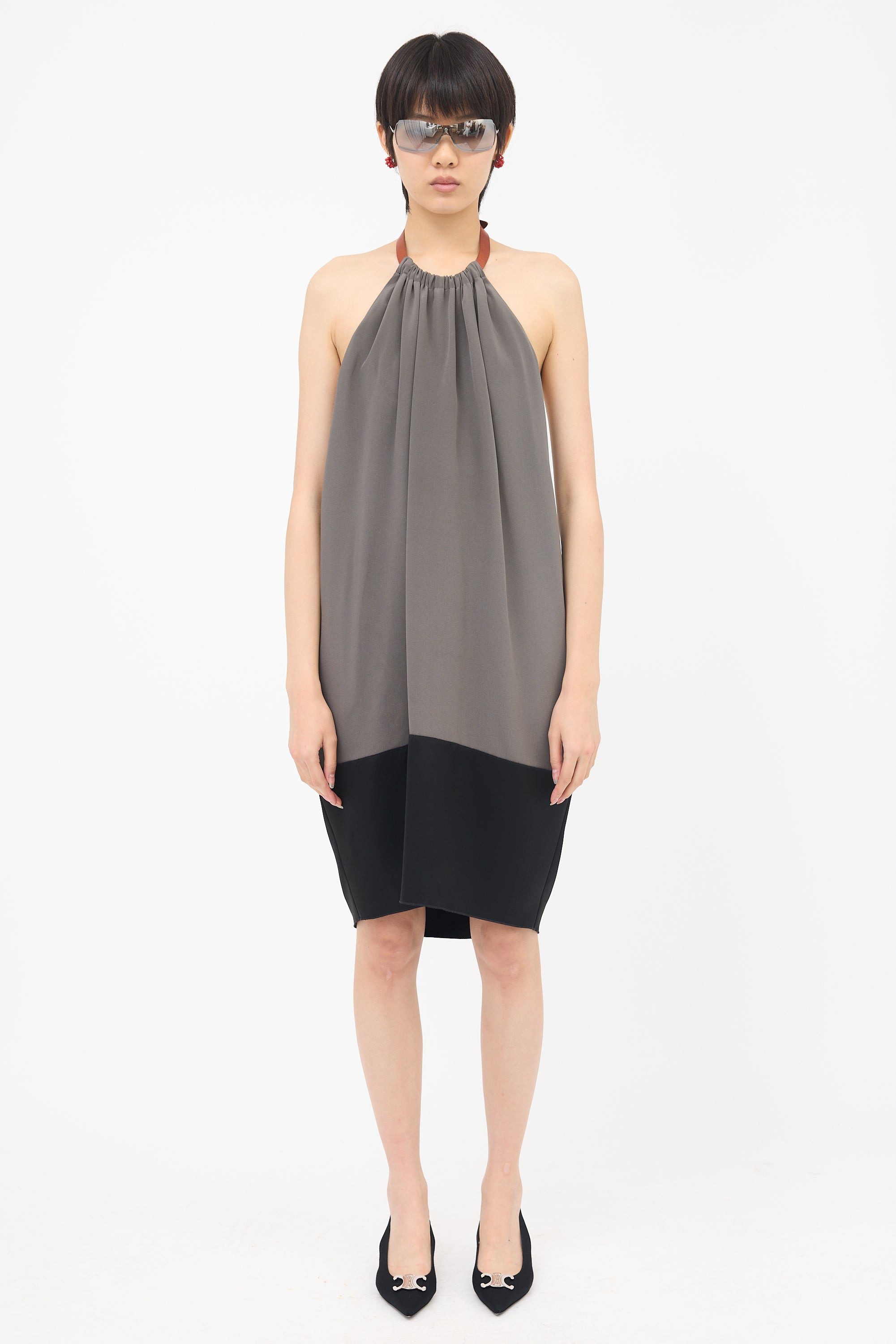Celine Silk Halter Neck Mini Dress