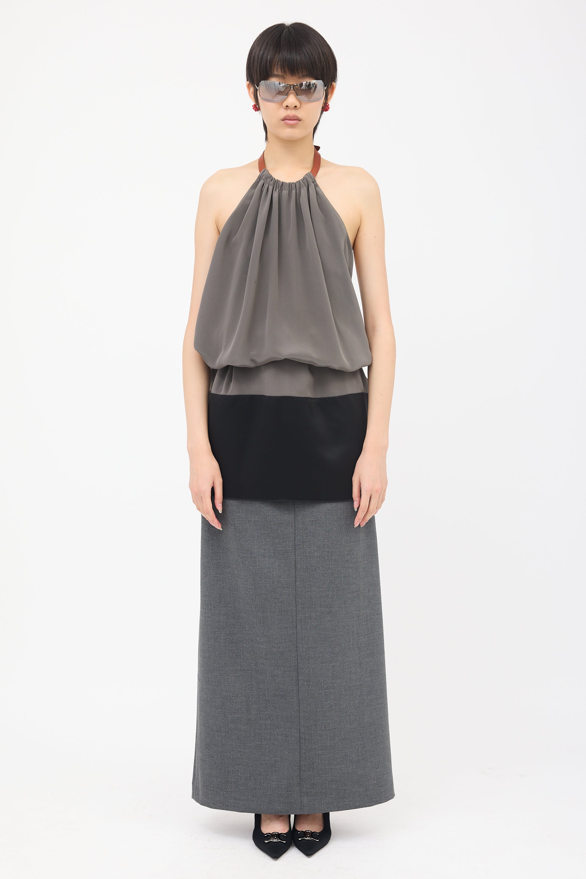 Celine Silk Halter Neck Mini Dress