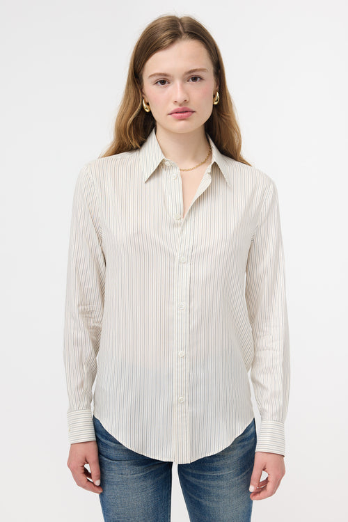 Celine Silk Pinstripe Shirt