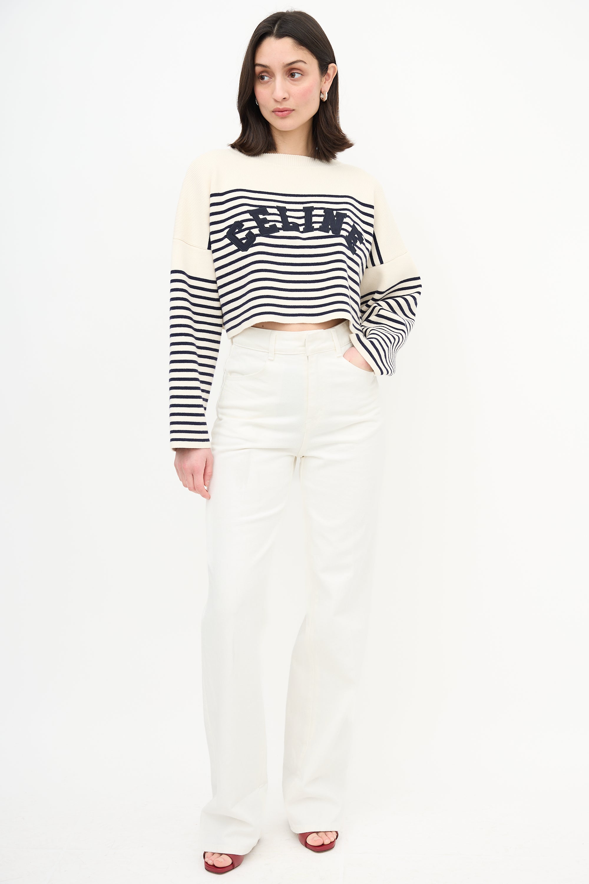 Celine Striped Logo Sweater