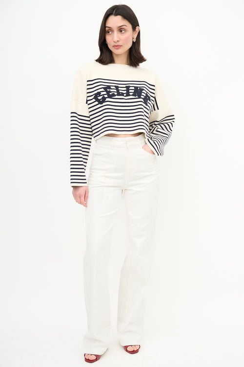 Celine Striped Logo Sweater