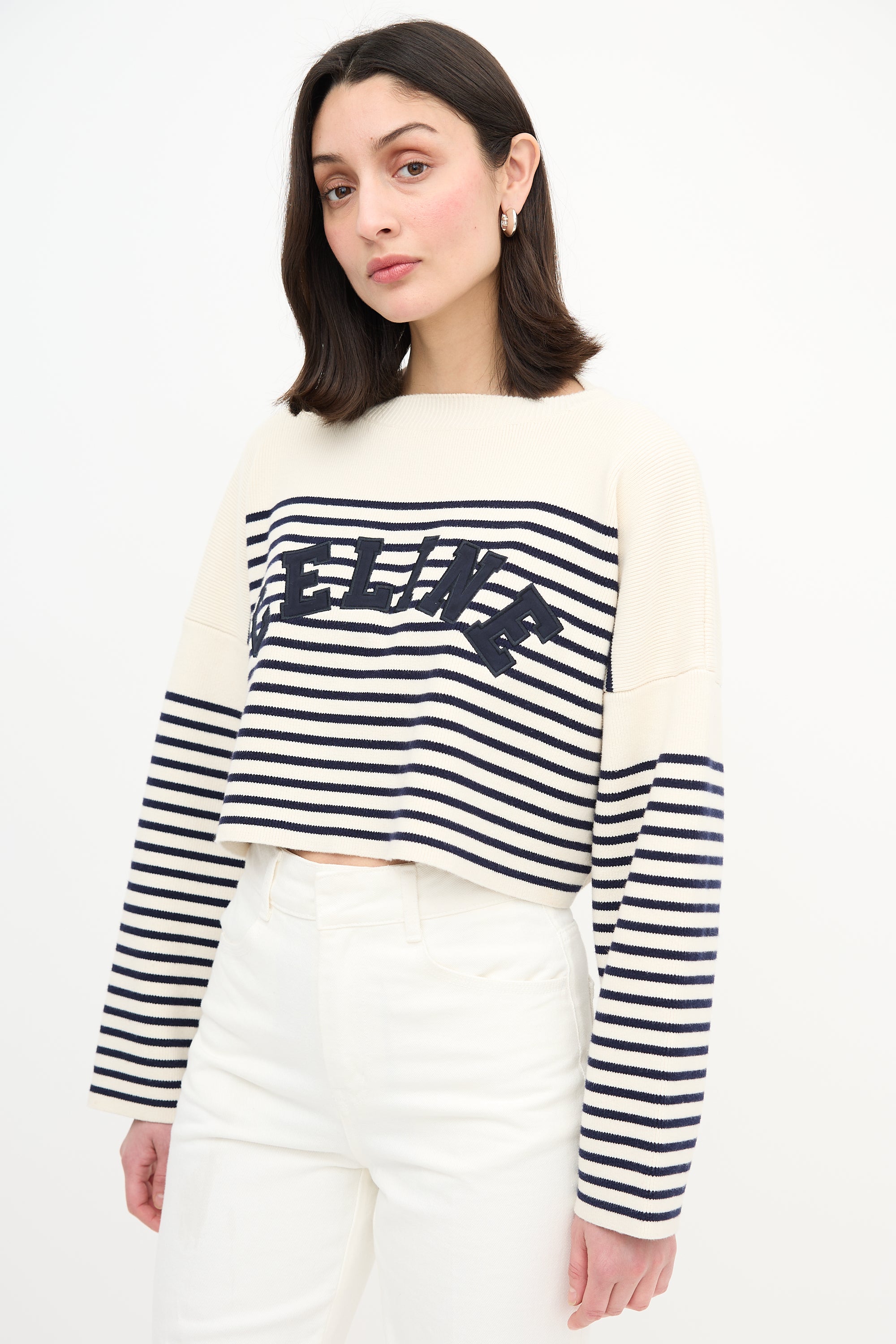 Celine Striped Logo Sweater