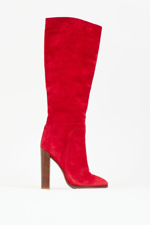 Celine Suede Knee Boot